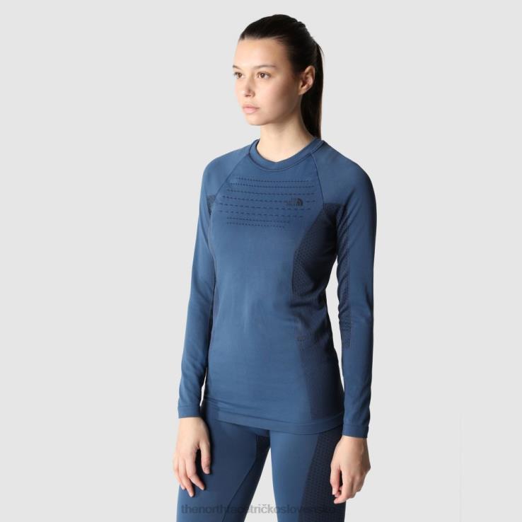 HLH08290 modré krídlo modrozelené The North Face dámsky športový top s dlhým rukávom