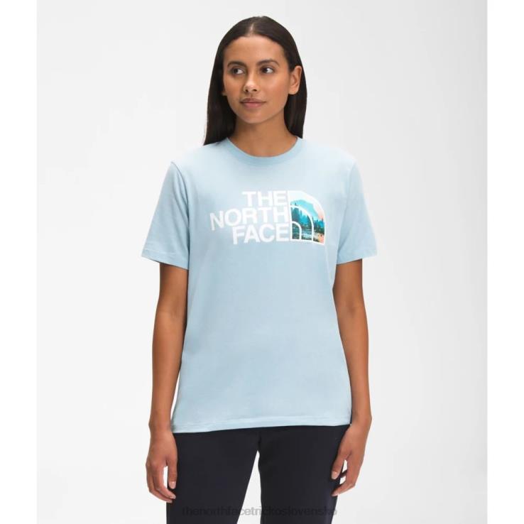 HLH083457 beta modrá The North Face dámske bavlnené tričko s krátkym rukávom