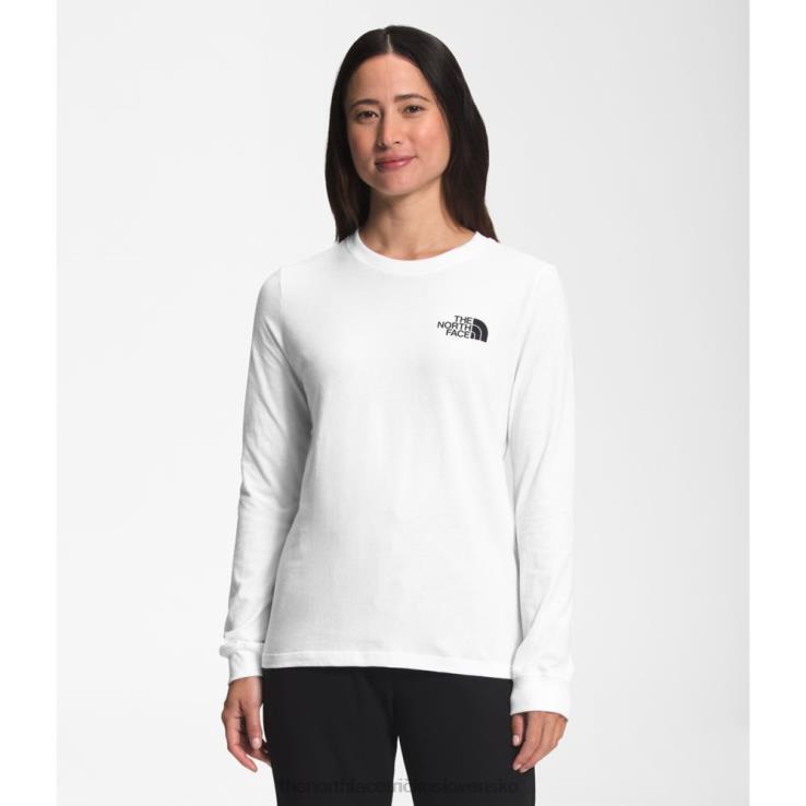 HLH084591 biely The North Face dámske boxerské tričko s dlhým rukávom