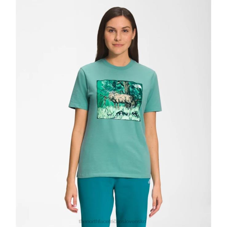 HLH085502 wasabi The North Face dámske tričko s krátkym rukávom s grafickým vstrekovaním