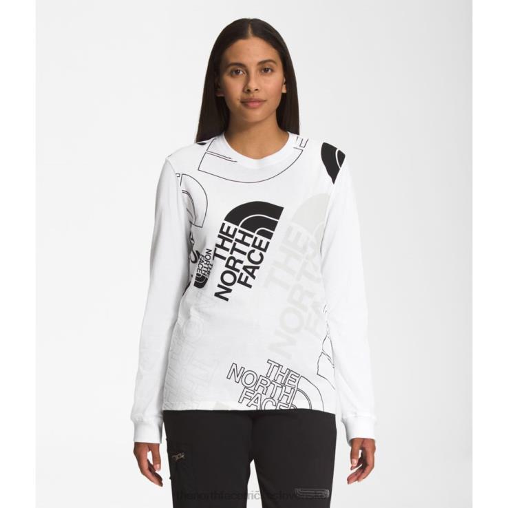 HLH085511 sivá The North Face dámske tričko s dlhým rukávom s grafickým vstrekovaním