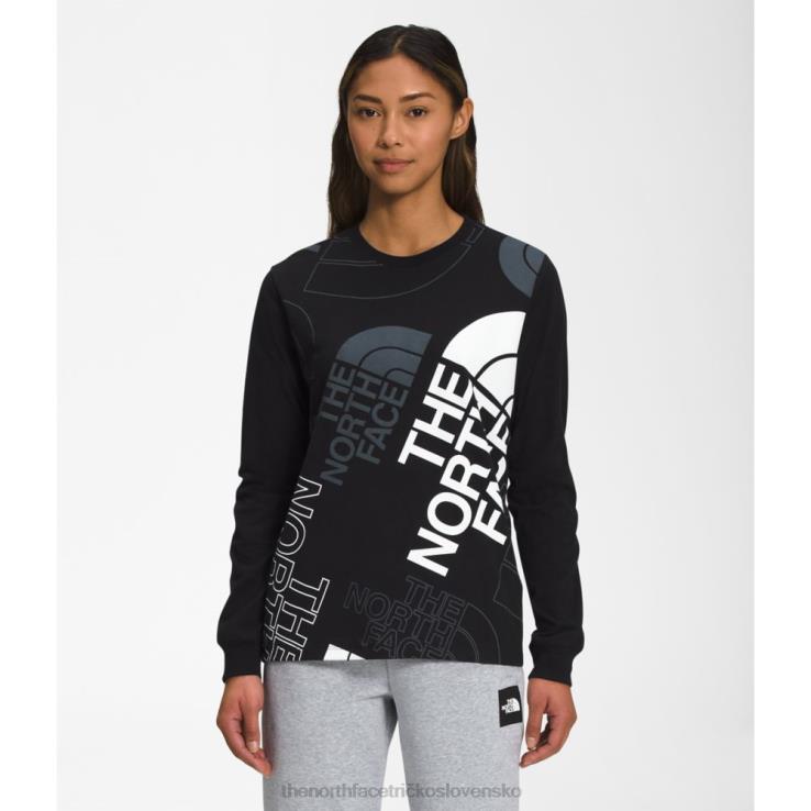 HLH085512 čierna The North Face dámske tričko s dlhým rukávom s grafickým vstrekovaním