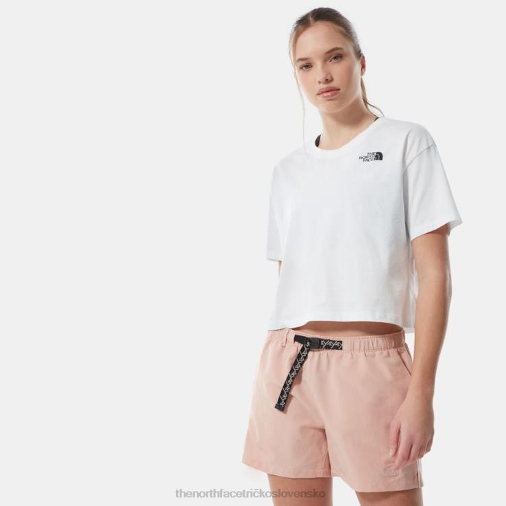 HLH08613 biely The North Face dámske skrátené jednoduché kupolovité tričko