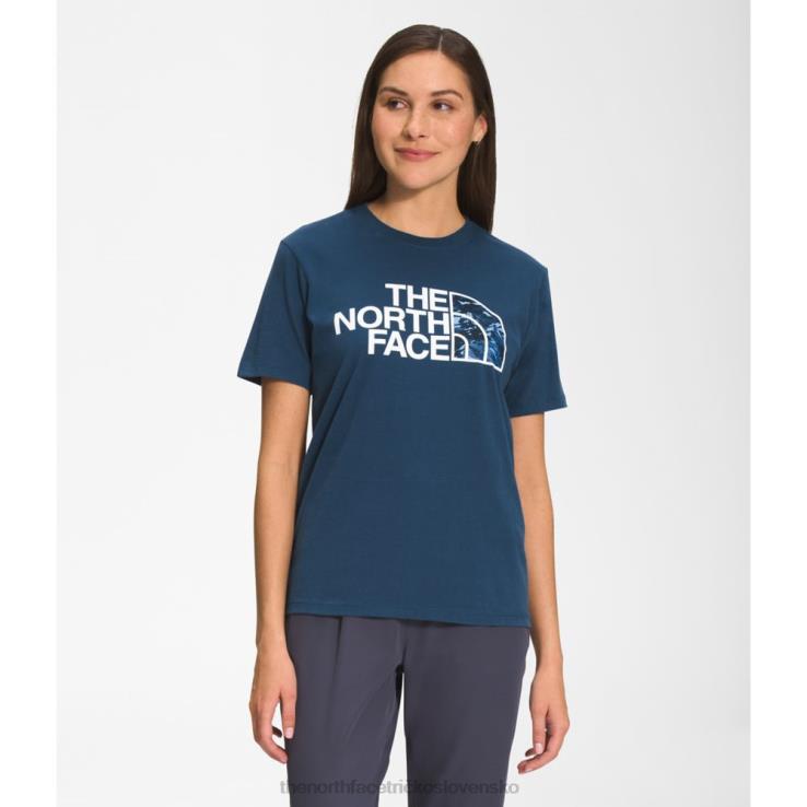 HLH086242 tienisté modré The North Face dámske tričko s krátkym rukávom s potlačou novinky