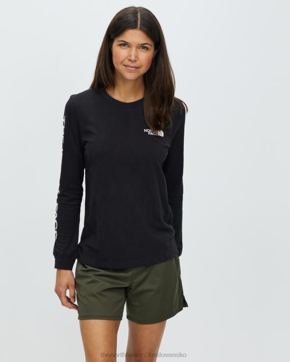 HLH087203 čierna biela The North Face hrdé tričko značky s dlhým rukávom