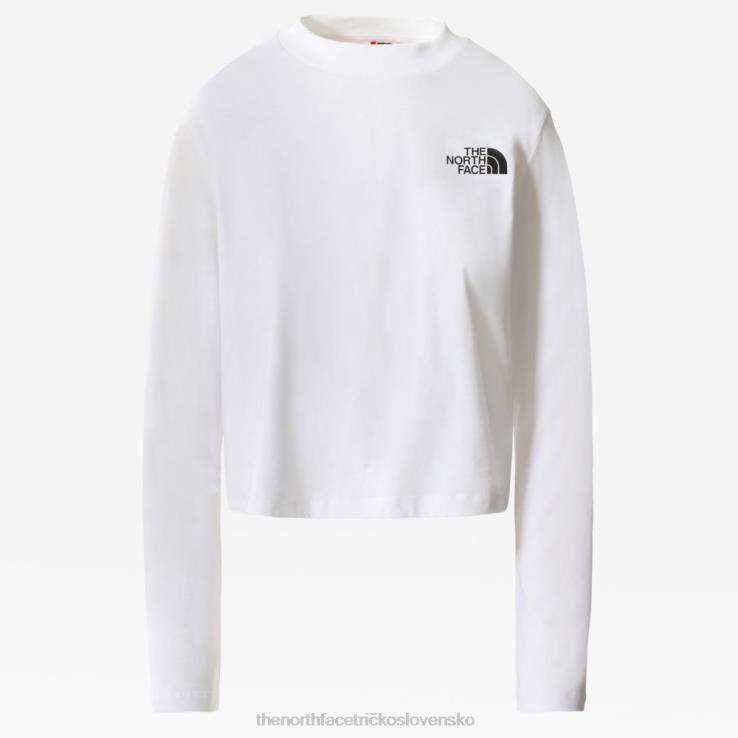 HLH08855 biely The North Face dámske skrátené tričko s dlhým rukávom
