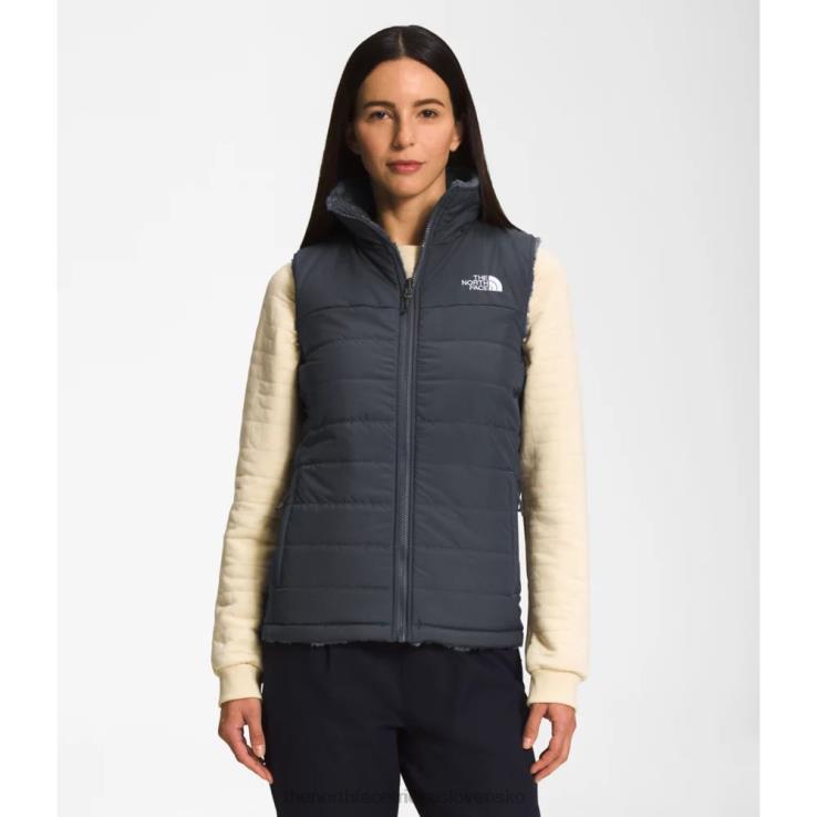 HLH083601 sivá The North Face dámska mossbud zateplená obojstranná vesta