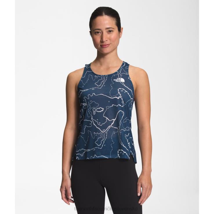 HLH084846 modré údolie The North Face dámske vytlačené sunriser tank